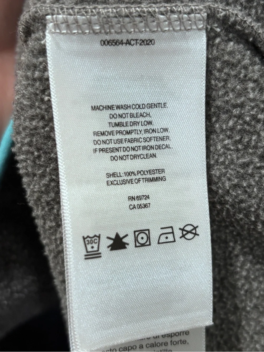 Columbia PFG Snap-Up Fleece Pullover - Grey & Aqua Size Small